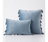 Black Cute Throw Pillow Covers with Handmade Tassels 30x50cm 45x45cm 50x50cm Velvet Solid Cushion Case for Couch Sofa Bedroom