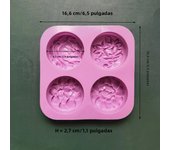 4-Chamber 3D Handmade Silicone Soap Mold Wavy Ripple Pattern Flower Shaped Soap Making Mold DIY Square Round Soap