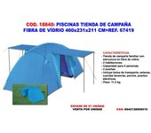 Piscinas tienda de campaña fibra de vidrio 460x231x211 cm 67419