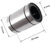 2pcs Linear bushing LM8UU CNC linear bearings carbon steel 8*15*24 mm for rods liner rail linear shaft parts LM6UU 6x12x19mm