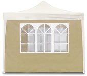 Cortina lateral beige de 3x2m con Ventanas para Cenador plegable de 3x3m