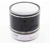 Mini Altavoz Cilindro I Love You Negro