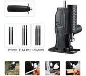 Portable Reciprocating Electric Saw Adapter Electric Drill Modified Tool Attachment with 3 Saw Blades for Wood Metal Cutting