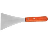 Espátula de acero inoxidable, espátula de metal, espátula giratoria para sartén de hierro fundido, espátula para parrilla de barbacoa con mango de madera, pala de limpieza grande.10CM*24.8CM