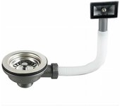 Desagüe fregadero acero inoxidable 110mm con cesto, rebosadero, acero inoxidable + ABS