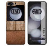 Tumundosmartphone Funda Carcasa Dura para Samsung Galaxy Z Flip 6 5G diseño Madera 09 Dibujos