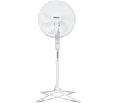 AIGOSTAR Ventilador de Pie Silencioso,  3 Velocidades, 7 Aspas, Oscilante 75°,60W, Altura Ajustable 108-125cm. Blanco.