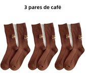 3 Pairs Winter Socks Women's Wool Cashmere Solid Warm Thickened Pile Socks Embroidered Logo Mid-Calf Socks Casual Snow Boot Sock