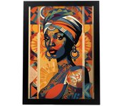Nacnic Cartel Reina Africana - Impreso en Papel de 250 Gr/m² - Marco de Madera MDF - Envío Rápido