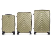 DAM Set de 3 maletas trolley de ABS, ligeras y resistentes. Diseño escamas. 49x76x30 Cm.
