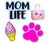 Charm Accessories for Bogg Bag - Rubber Beach Bag Accessories Charm Insert, 3pcs Flowers Dolphin Beach Totes Charm Decoration In