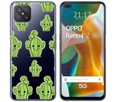 Tumundosmartphone Funda Gel Transparente para Oppo Reno 4Z 5G diseño Cactus Dibujos