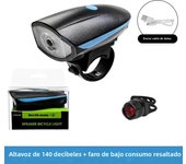 Bicycle Lantern Light Front with Horn USB Rechargeable Lamp Cycling Lamp Electronic Scooter Bell Flashlight MTB Bike Accessories
