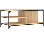 vidaXL Mesa de centro madera contrachapada 100x50x45 cm Negro, Roble Sonoma, Roble ahumado Mesita de Salón o Comedor o Auxiliar Mesa de Café Meuble Salón