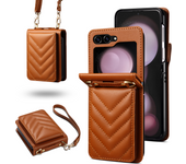 Anti-Knock Wallet Cell Phone Coque Case for Samsung Galaxy Z Flip 5  Flip4 Flip 3 4 Flip5 Flip6 Card Slot Business Leather Cover