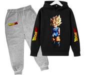 Street Suit Goku Fashion Girl Boy Clothes Anime Dragon-Ball Z Winter Child Sets 2024 Kawaii Warm Sizes 100-160 Tops Lovely Warm