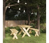 vidaXL Banco de jardín de madera de pino impregnada 110 cm