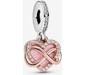 Pandora Charm de Colgante en Plata de Ley Corazón infinito brillante，Incluye Caja Original