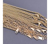 10pcs/Lot Gold Color Stainless Steel Chain 45cm Adjustable Necklace Width 1.2/1.5/1.6/2.2/2.5/3mm Men Women Jewelry Chain Bulk