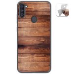 Tumundosmartphone Funda Gel Tpu para Samsung Galaxy A11 / M11 diseño Madera 02 Dibujos