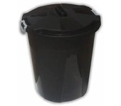 Dech - Cubo Basura 50 L Negro - Plástico - Ø 45 X 55 Cm - 50 Litros
