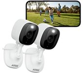 Cámara Vigilancia WiFi Exterior/Interior - 2K Camara Vigilancia WiFi Domicilio Segurad IP65, Visión Nocturna Color, Detección Humana, Sirena, 24/7 Grabación Continua, Compatible Alexa PCS 1PCs
