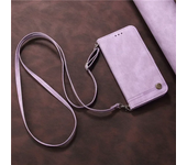 Long Lanyard Leather Flip Phone Case for Samsung S23 S24 S22 S21 Ultra S21 FE S10 S8 S9 Plus Note 20 Ultra Magnetic Wallet Cover