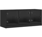 vidaXL Mueble de TV con puertas de vidrio 102x37x42 cm, Mueble de Salon, Mueble TV, Mueble TV salon, Mesa de TV, Mueble tele