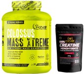 Ganador de Peso King Nutrition Xtreme Series Colossus Mass 3KG – Con Digezyme®, Lacprodan®, Creatina, L-Glutamina y Minerales  Alto en Proteína, Sin Azúcares Añadidos + Creatina 200Gr