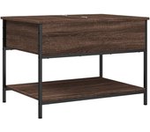 vidaXL Mesa de centro madera ingeniería metal 70x50x50 cm Negro, Roble Sonoma, Roble ahumado Mesita de Salón o Comedor o Auxiliar Mesa de Café Meuble Salón