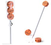 Lápices de madera con 3 gomas de gorras cada uno en forma de Balones. Regalo infantil para dar a los niños y niñas en colegios, guarderías o fiestas de cumpleaños y eventos deportivos.