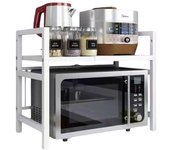 ESTANTERIA MICROONDA DE METAL AJUSTABLE Soporte de estante para microondas multifuncional , ESTANTE Extensible COCINA especiero, estante horno Estante de almacenamiento Estante para condimentos 2 blandas o 1