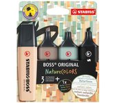 STABILO - BOSS ORIGINAL NatureColors marcador 4 pieza(s) Punta de cincel Beige, Negro, Verde, Gris claro 70/4-2-5