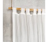 Japanese Crane Sling Through The Rod Curtain With Pure White Crumple Belt Fold Curtain For Living Room