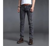 Men Denim Jeans Cotton Stretch Daily Slim Denim Pants Classic Daily All Seasons Light Blue Black Color Male Pencil Pants