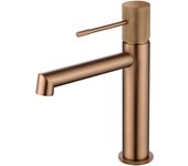 Imex Line BDD038-1ORC grifo monomando para lavabo latón oro rosa cepillado