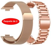 2 Pack Metal Strap For Huawei Watch Fit 3 Milanese Loop Band Stainless Steel Watchband For Huawei Watch Fit3 Breathable Bracelet