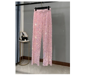 Korean Sequins Autumn And Winter Wide-leg Pants Lengthened And Thickened Drapey Mopping Pants Shiny Casual Straight-leg Pants