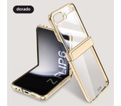 Electroplating Transparent  Phone Case for Samsung Galaxy Z Flip 6 5 Flip6 Flip5 5G Full Hinge Protection Shockproof Cover