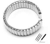 12 14 16 18 20 22mm Stainless Steel Elastic Strap Polished Band Metal Bracelet Watch Accessories for Samsung Watch3/4/5/6