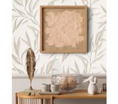 Muestra DIN A4 de Papel pintado vinílico lavable de hojas alargadas gris claro con relieve - Valley Leaves 127662 de GAULAN