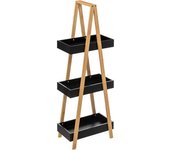 Factory Cuadros Estantería Hassun de Bambú para Baño - 3 Estantes de Almacenaje - Mueble Organizador - L. 30 X P. 18 X H. 82 Cm
