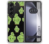 Funda Silicona Transparente para Samsung Galaxy Z Fold 5 5G diseño Cactus Dibujos