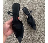 Woman Summer Sandal Shoe Womens Pump Shoes High Heels Sandals Fashion Pointed Toe Low-heel Pumps Slingbacks Elegant Heeled Shoes