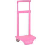 SAFTA - CARRO GUARDERIA ROSA CLARO PANT.673C - Carro Mochila Guarderia Fabricado en España Sistema de sujeción para mochilas UNIVERSAL de hasta 22 x 10 x 27 cm - Carro Mochila Asa Extraible