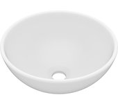 vidaXL Lavabo de Lujo Redondo Cerámica Mate Tocador Montado Encima Color matte light blue,  matte dark blue,  matte white y mas