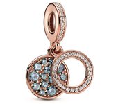 Charm Pandora Rose colgante Doble Disco Azul Brillante 789186C03