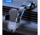 TOPK Car Phone Holder Mount 2 IN 1 Upgraded Adjustable Cell Phone Holder For Car Dashboard & Air Vent Compatible With All Phones