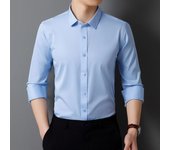 Men's Long Sleeved Shirt Classic Solid Color Soft Comfortable Fit Business Formal Social Without Pockets Red Black white 4XL 5XL