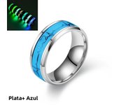 Glow In Dark Ring Luminous Fluorescent Stainless Steel Blue Yellow Light Love Heart Couples Finger Rings Jewelry Gift Anillo